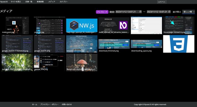 Media Library Screenshot